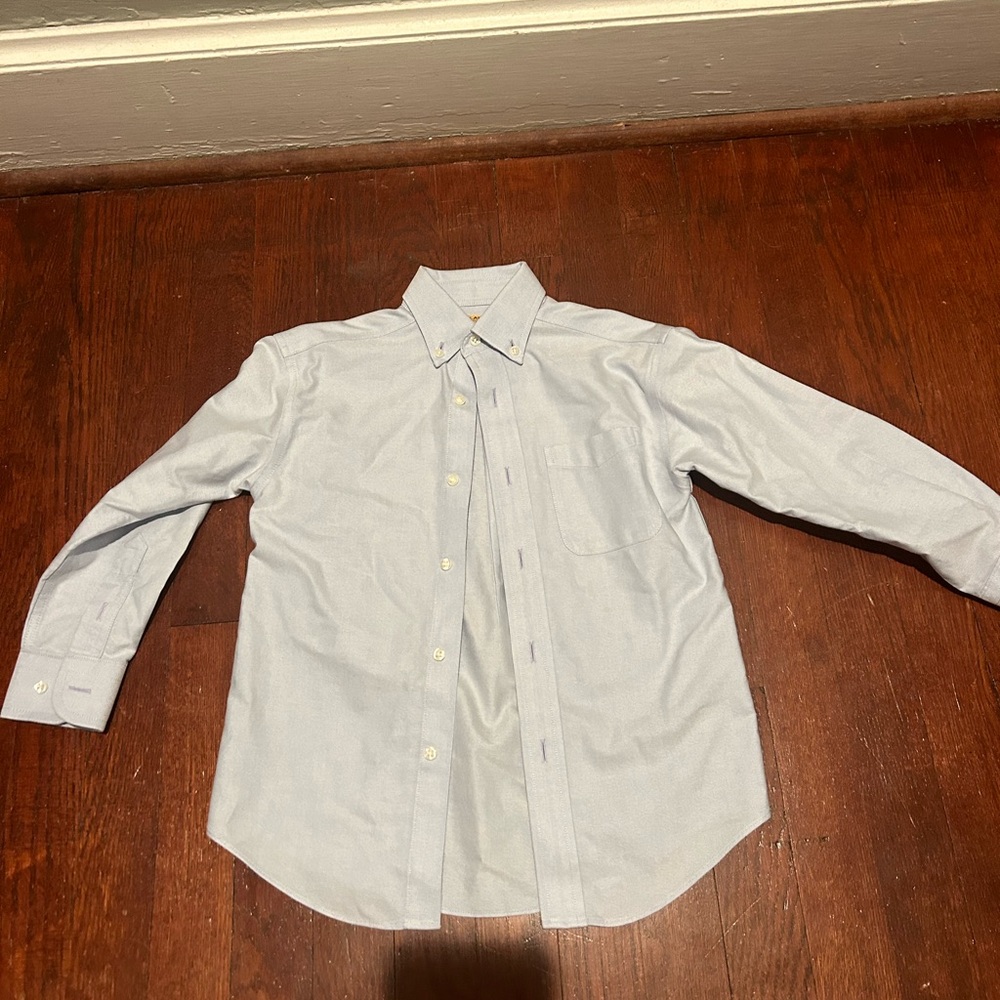 Class Club Long Sleeve Blue Button Down Shirt Size 5